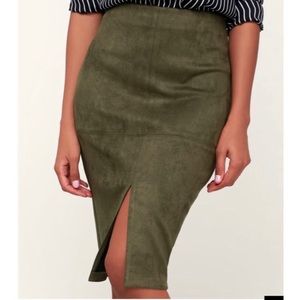 Lulus suede pencil skirt
